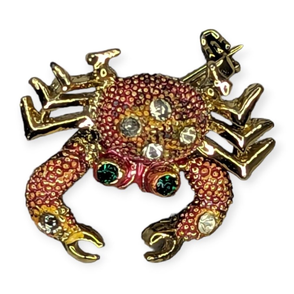 Gem Covered Articulated Crab Pin/Brooch
